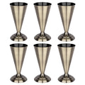 Antique Brass Metal Trumpet Vases Set of 6 P701585