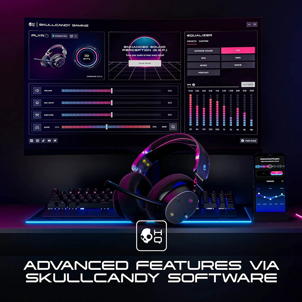 Black Wired/Wireless over-Ear Gaming Headset F585675