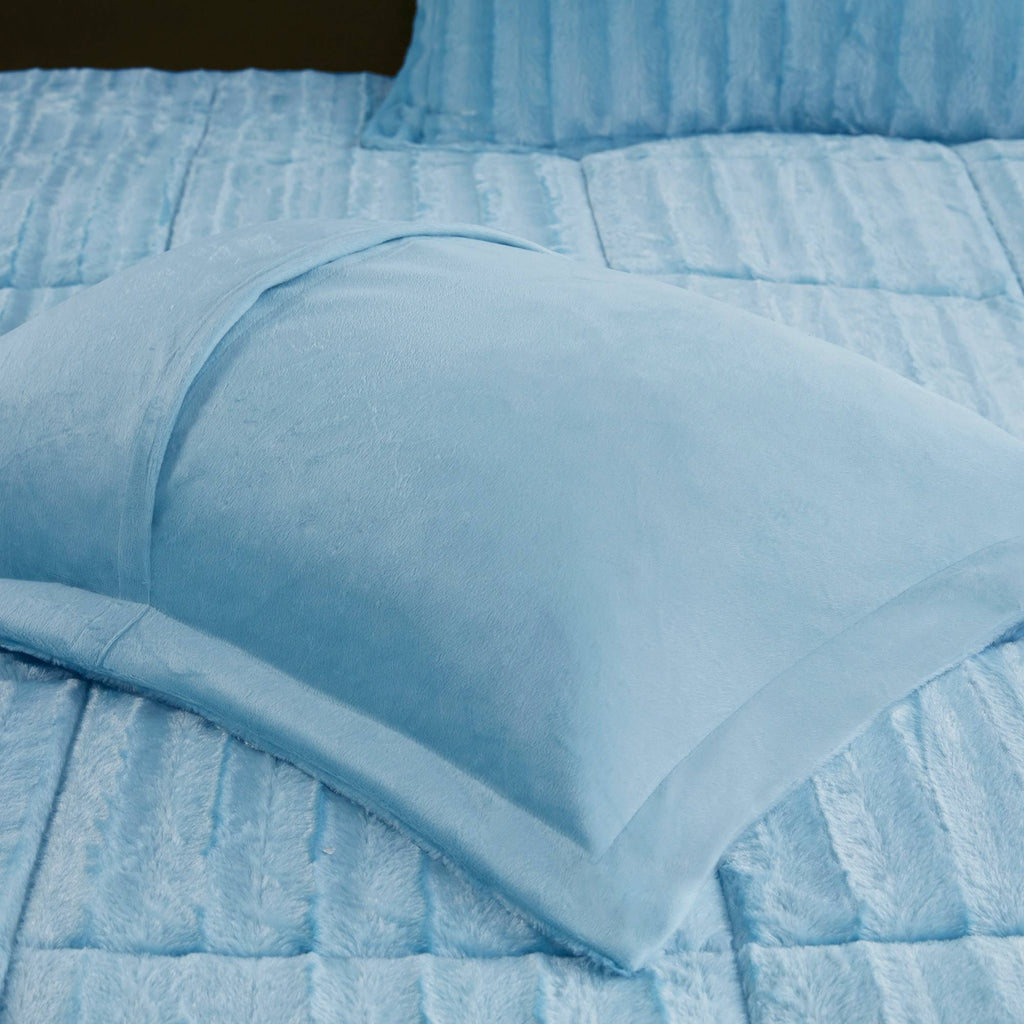 Grey Faux Fur Comforter Mini Set King/Cal King K387762