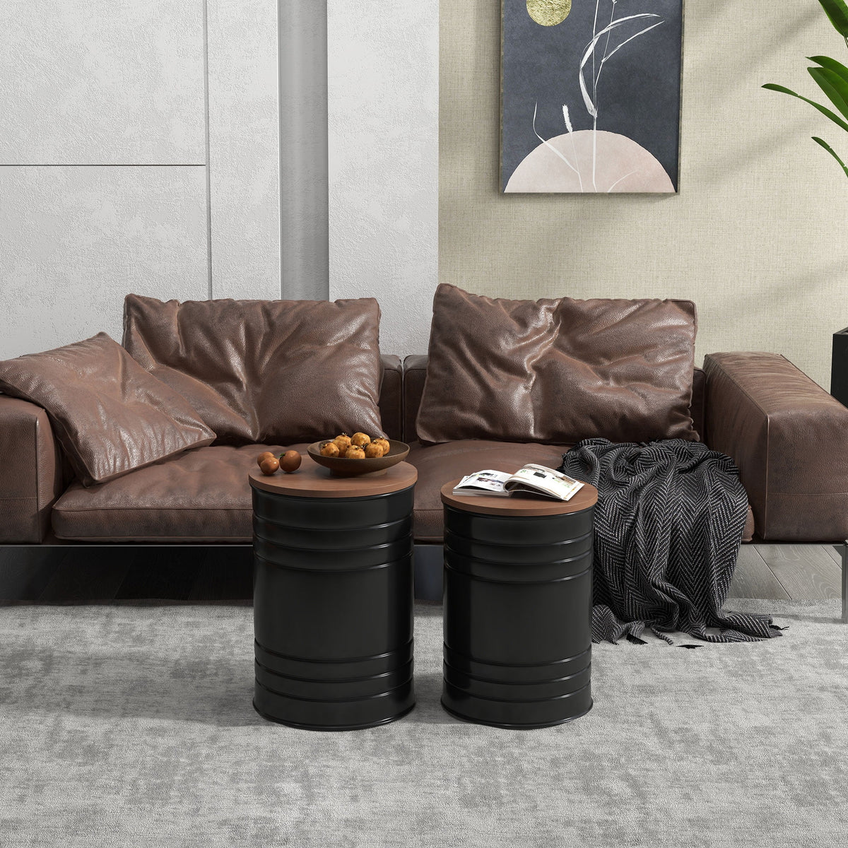 Set of 2 Storage Ottomans with Lids H77027