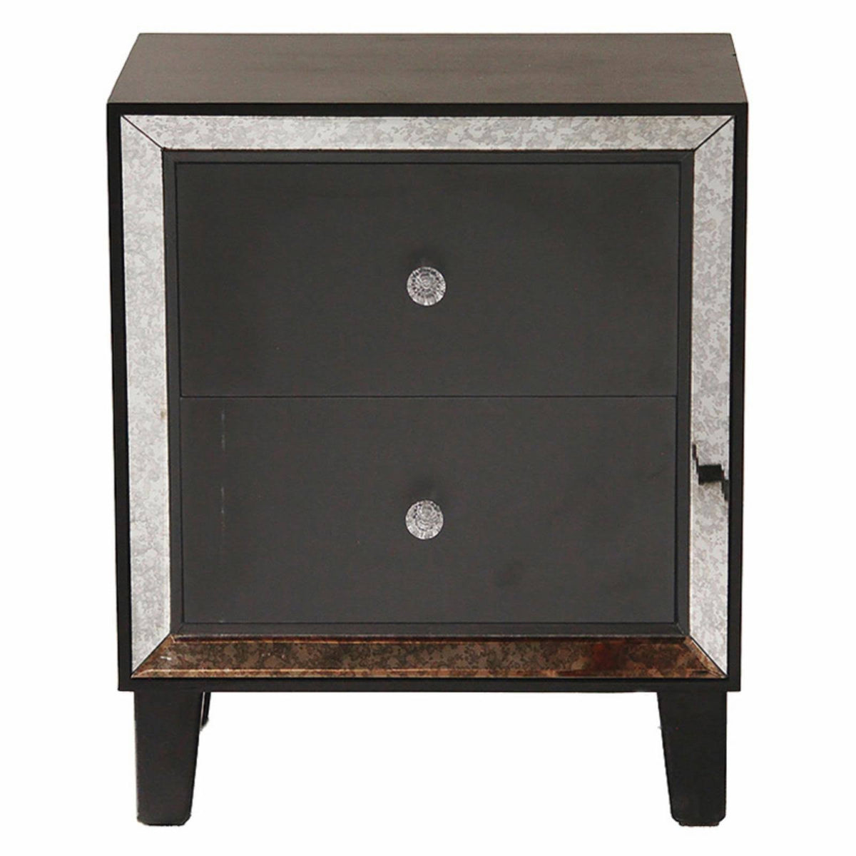 Black 2 Drawer End Table V410122