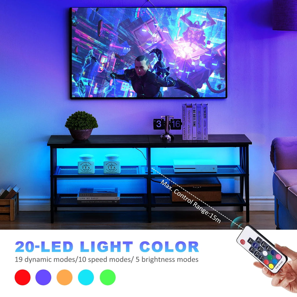 55 inch TV Stand with LED Lights U4369