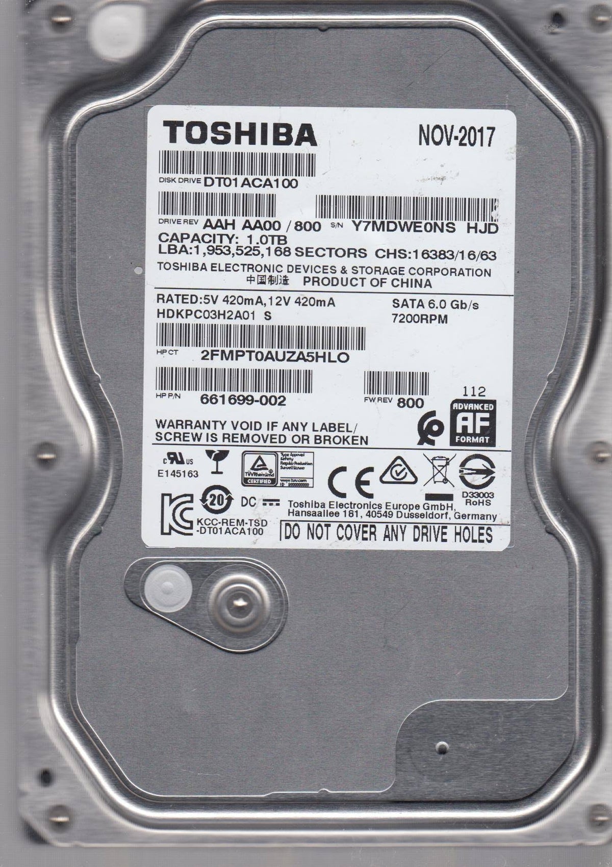 1TB SATA 3.5 Hard Drive Z578303