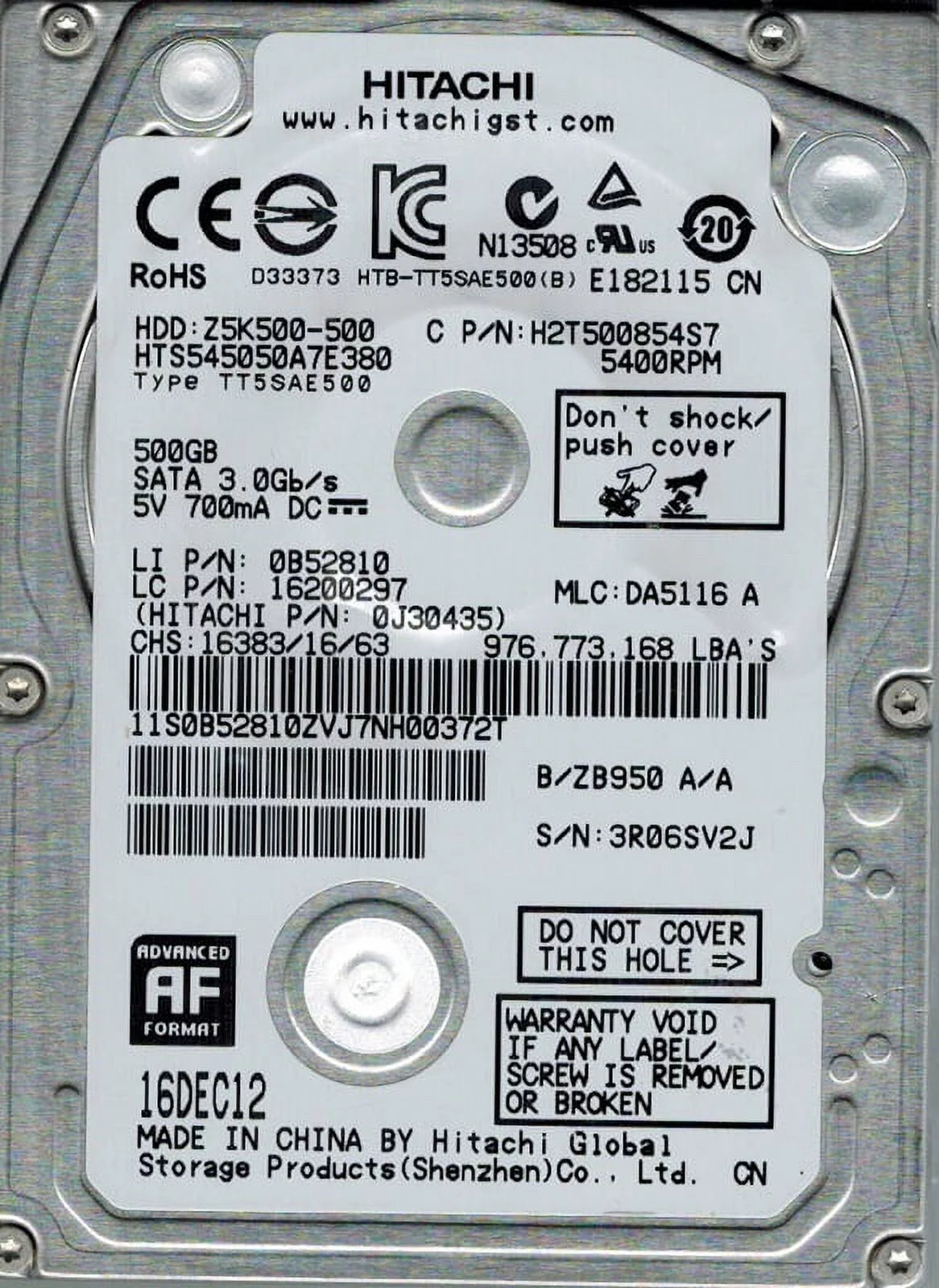 500GB Hard Drive A501