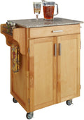 Natural Kitchen Cart with Granite Top U2986