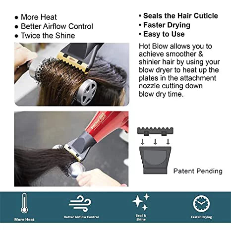 Red Ionic and Ceramic Hair Dryer and Hot Blow Attachment I9285