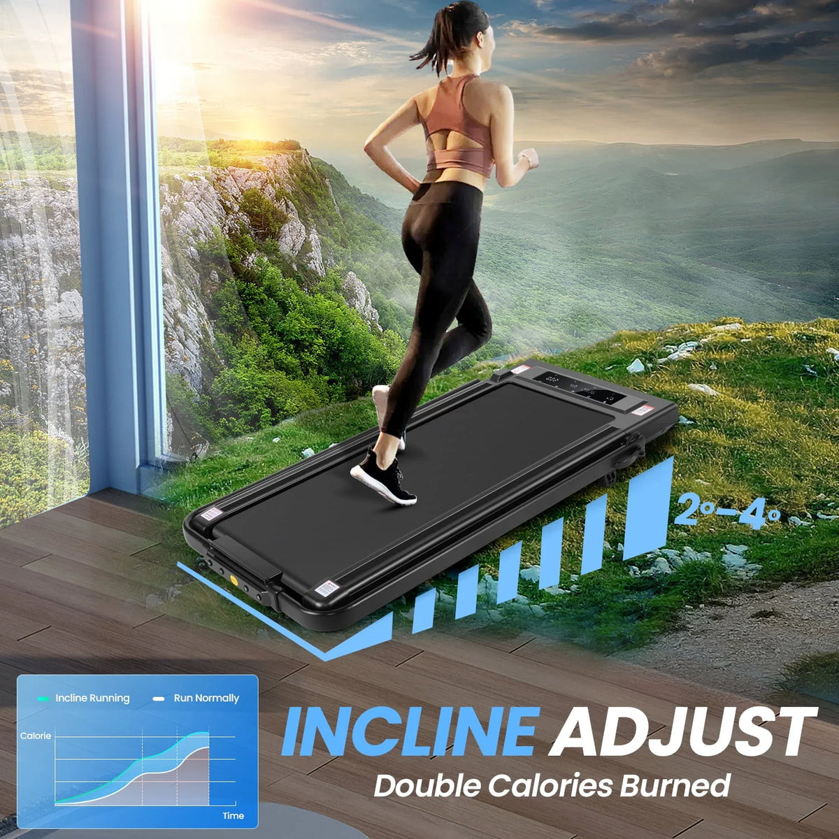 4 in 1 Under Desk Treadmill 2.5HP Black K371