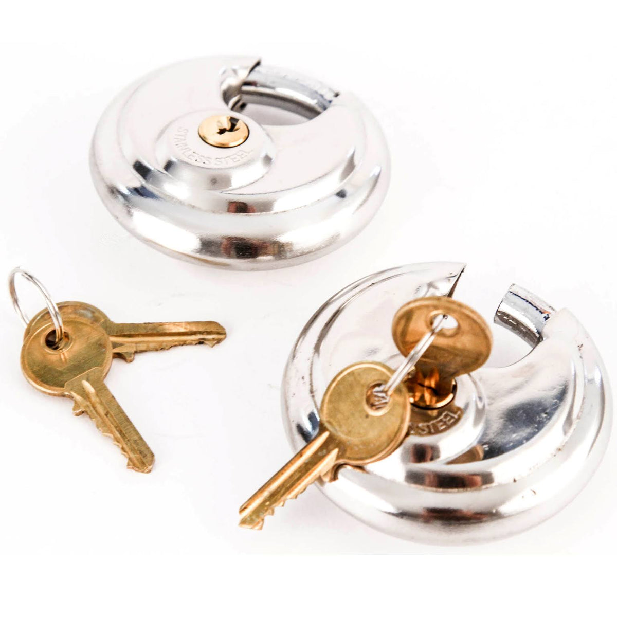 80 Armor Disc Padlock Trailer Brass Cylinder Storage Locks Stainless Keyed Same A310884
