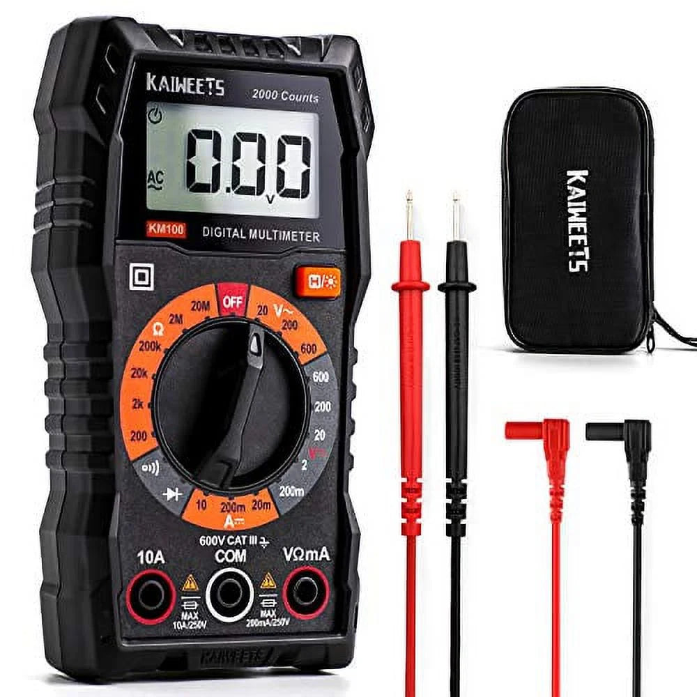 Digital Multimeter with DC AC Voltmeter Ohm Volt Amp Test Meter L37059