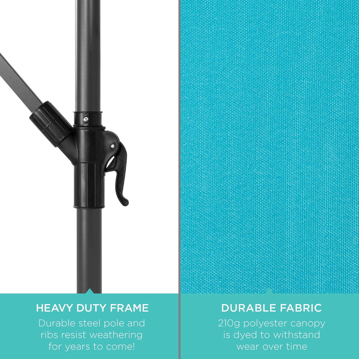 10ft Solar LED Offset Hanging Patio Umbrella F6486