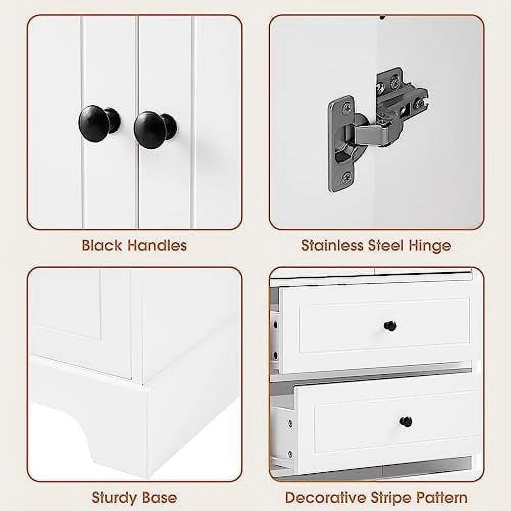 White Four Door Cabinet with Acrylic Doors G168