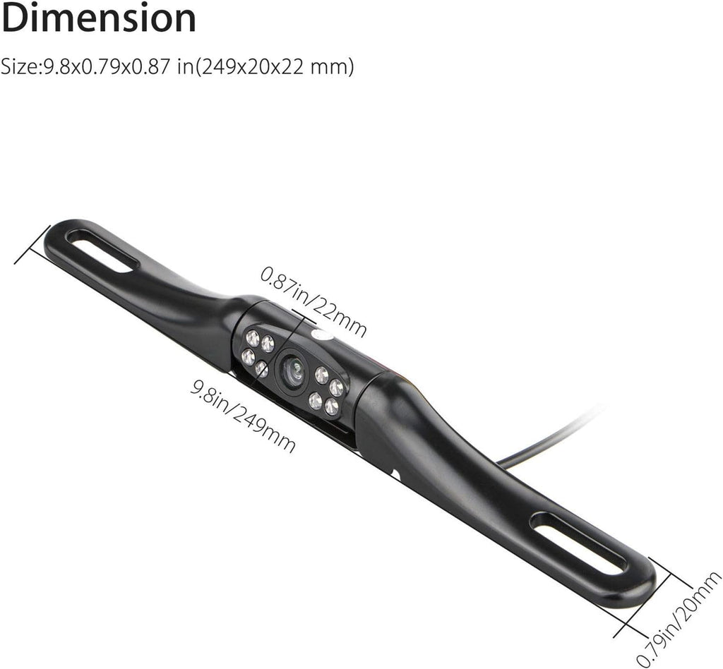 Backup Camera with 8 Bright LEDs 170° Wide Viewing Angle Waterproof Pack of 2 C9066