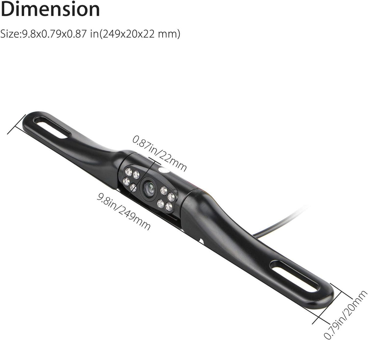 Backup Camera with 8 Bright LEDs 170° Wide Viewing Angle Waterproof Pack of 2 C9066