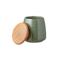 Stoneware Jar With Lid Green M141
