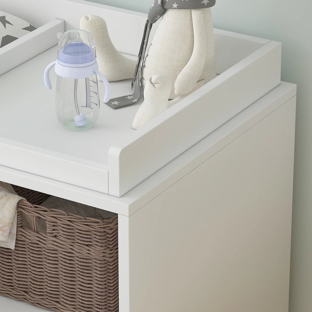 White 5 Drawer Baby Changing Table Dresser with Storage X728263