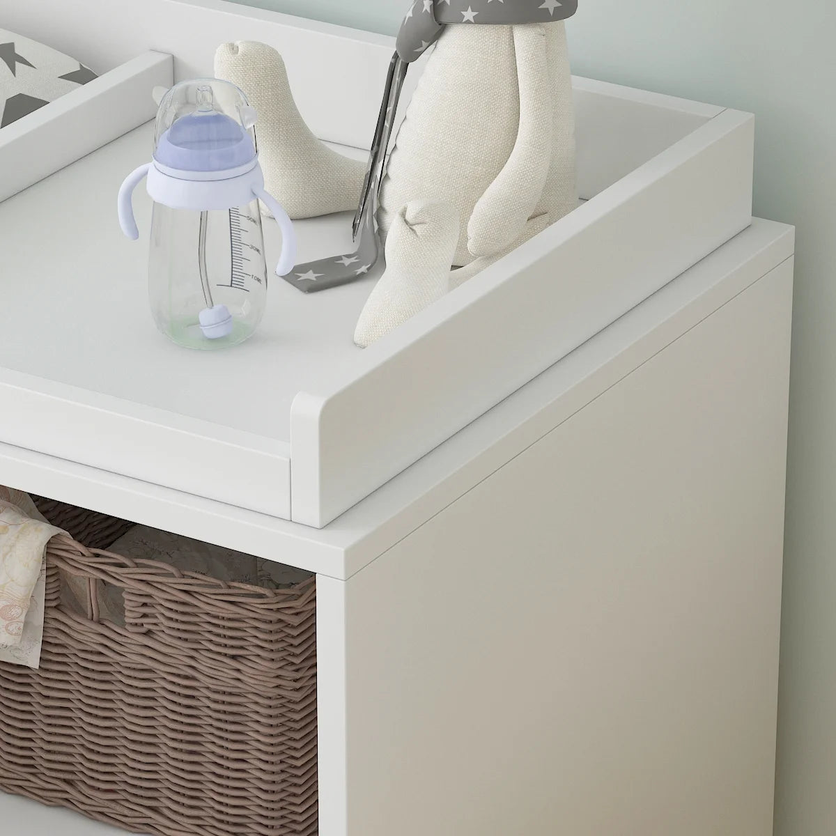 White 5 Drawer Baby Changing Table Dresser with Storage X728263
