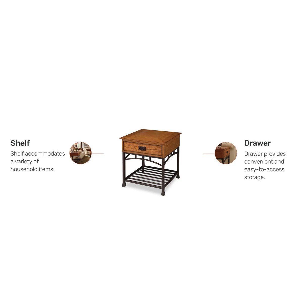 Brown Wood End Table T8161