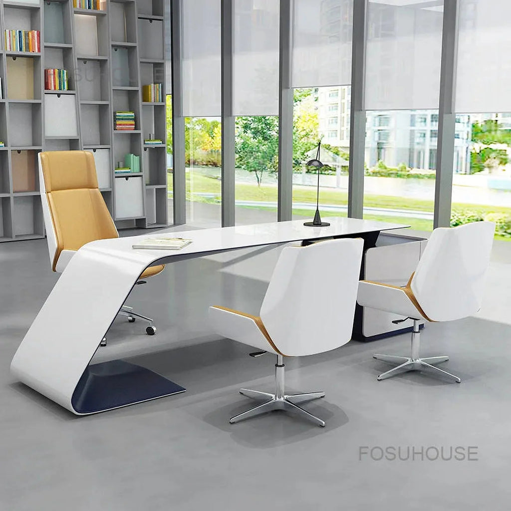 Solid Wood Leather Swivel Office Chair U70362