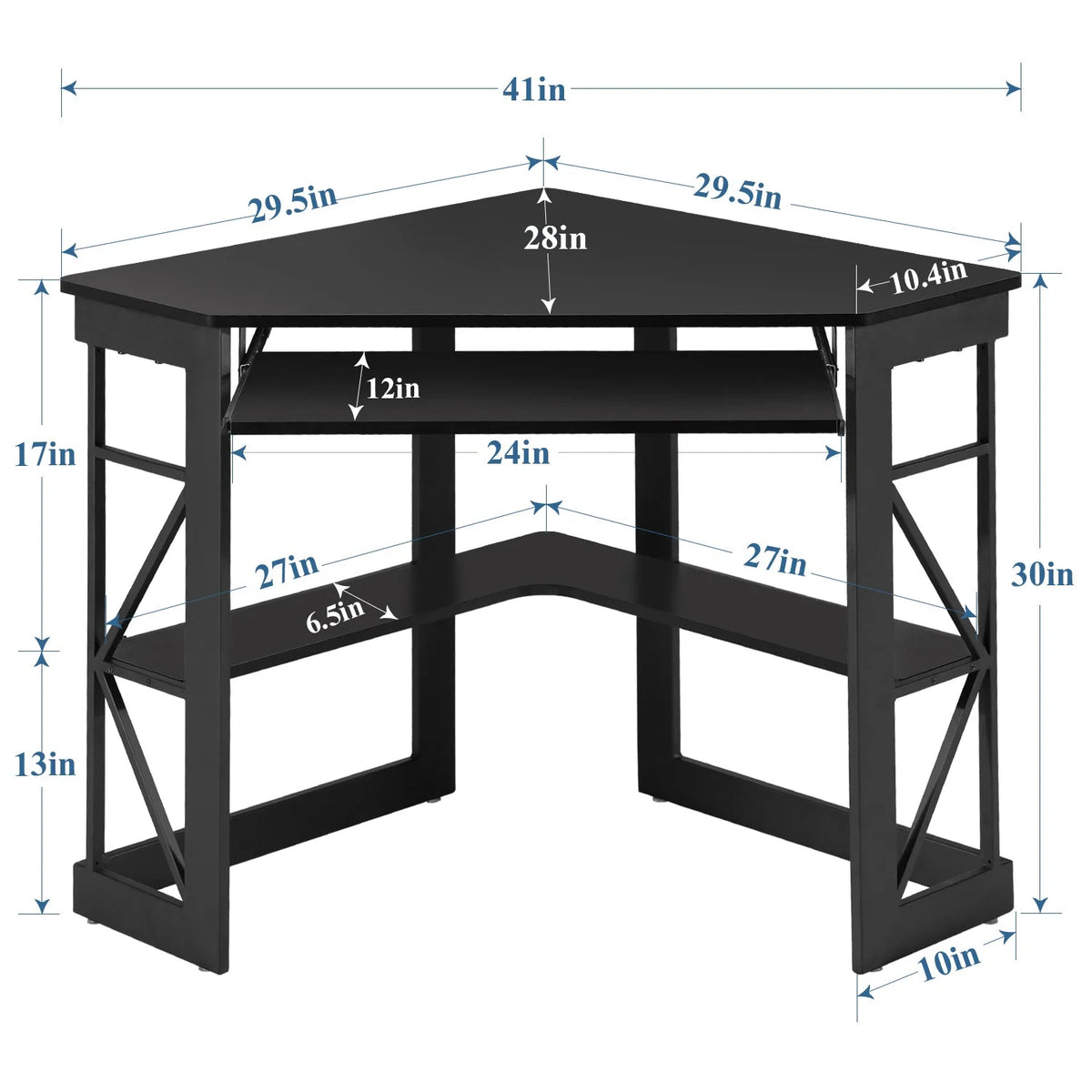 Black Corner Computer Desk & Chair Set C142626