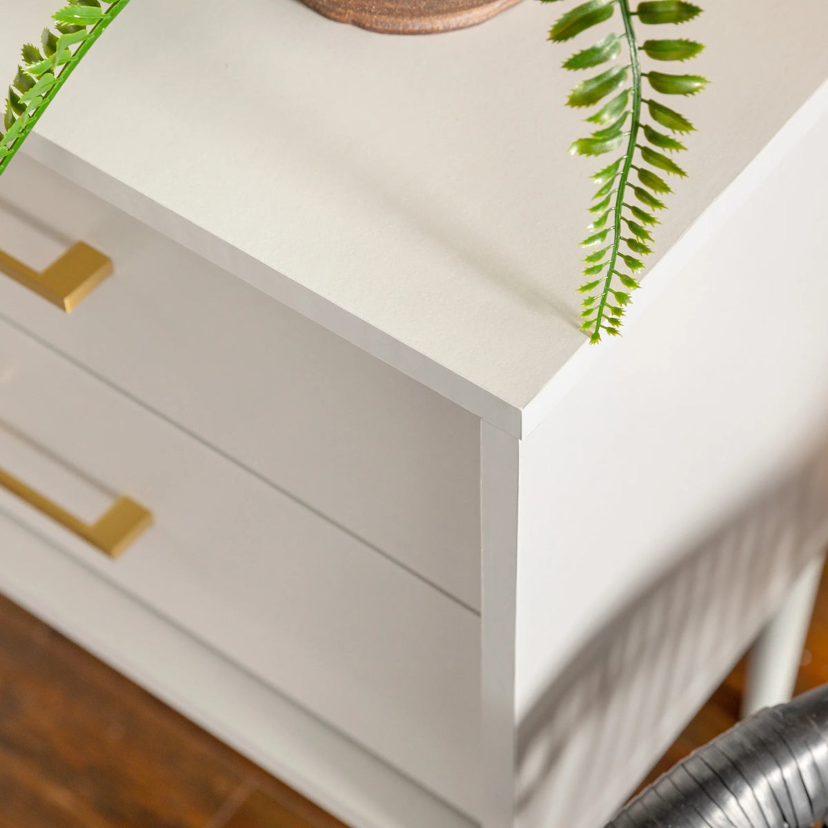 White 2 Drawer Side Table Set of 2 F428