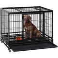 Heavy Duty Dog Crate with Plastic Tray Double Doors L227924