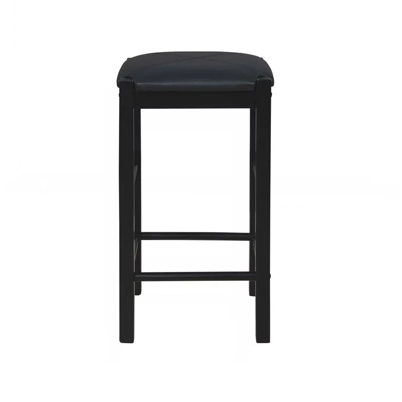 Set of Two 25" Backless Faux Leather Counter Stools N3881