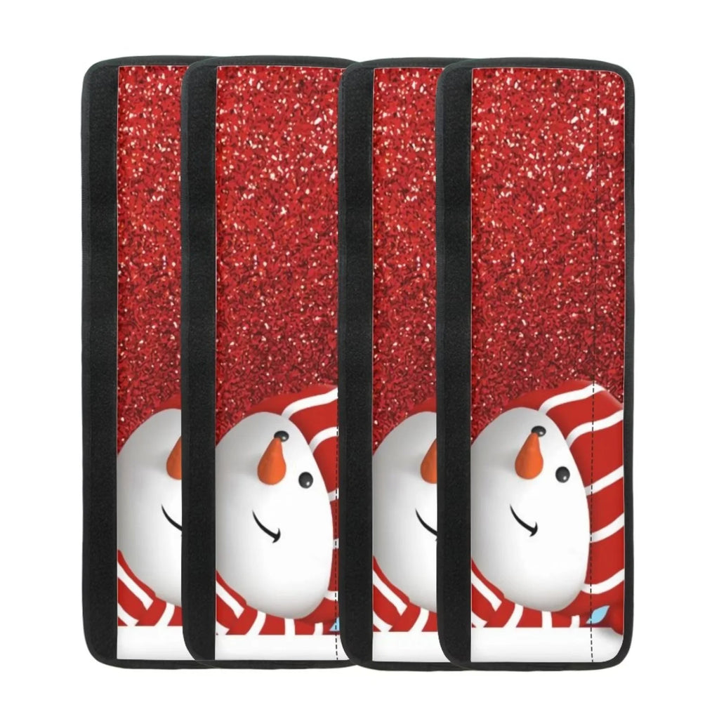 4 Pieces Snowman Refrigerator Door Handle Cover Washable Waterproof Red W4514