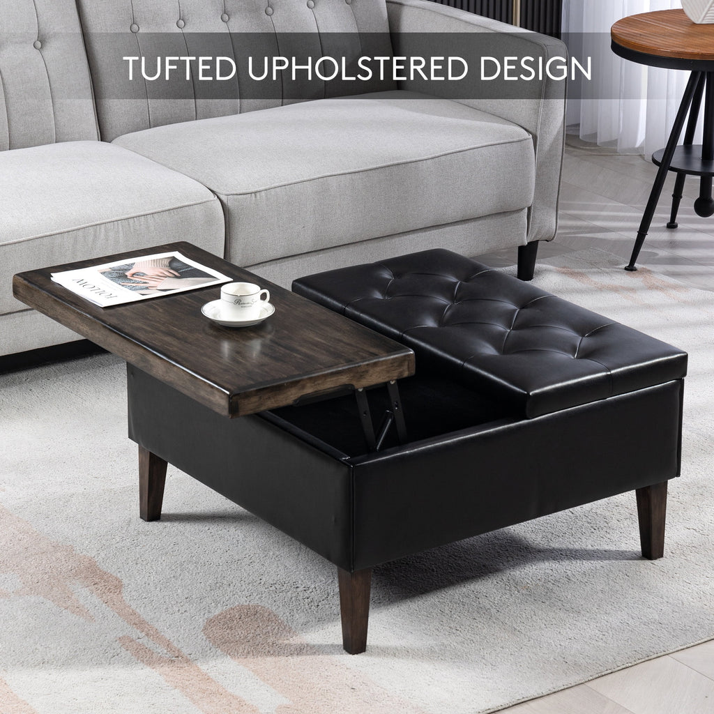 Black Square Storage Ottoman K5768