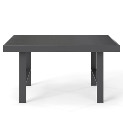 Aluminum Rectangle Metal Outdoor Coffee Table Black L84644