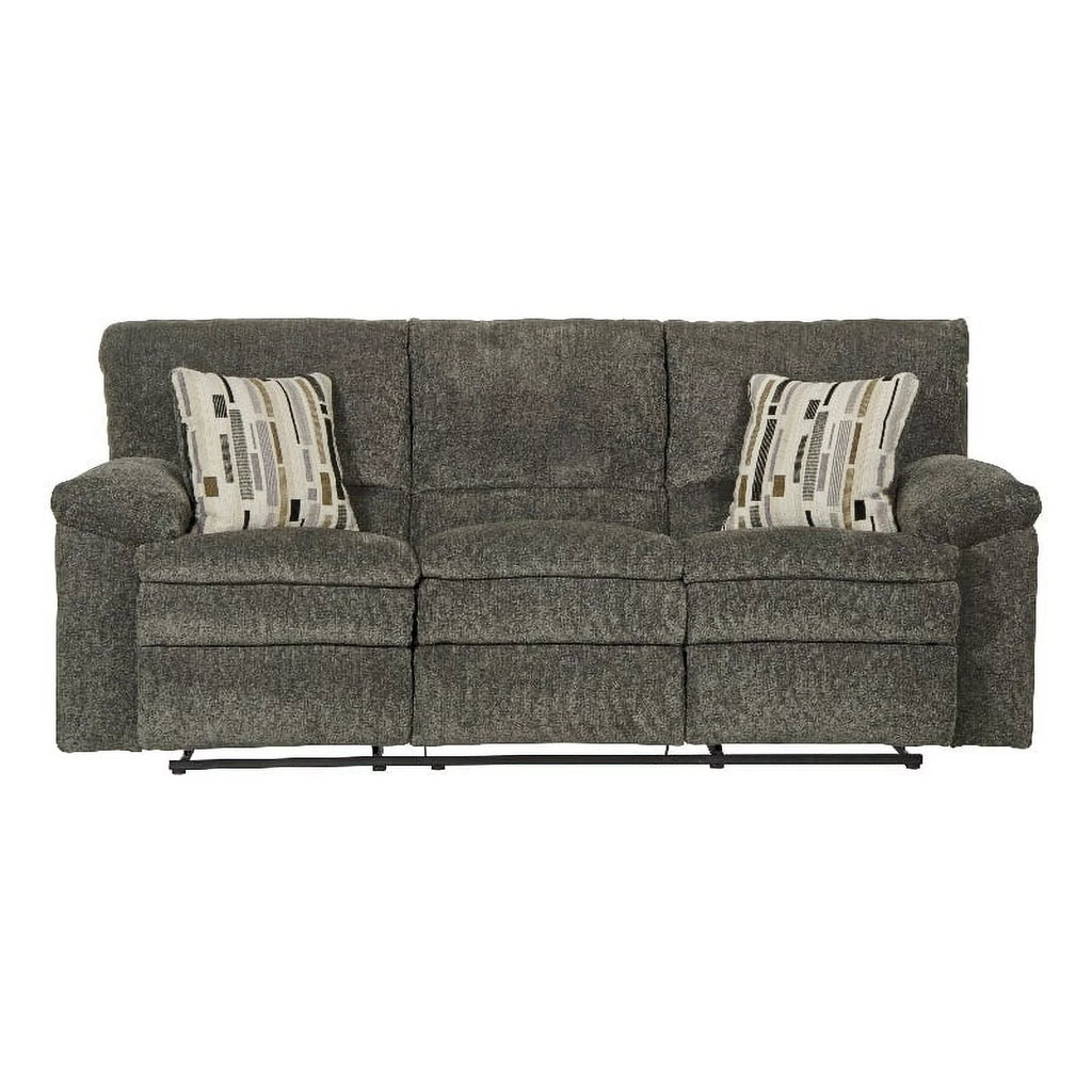 Charcoal Gray Polyester Power Reclining Sofa E8446