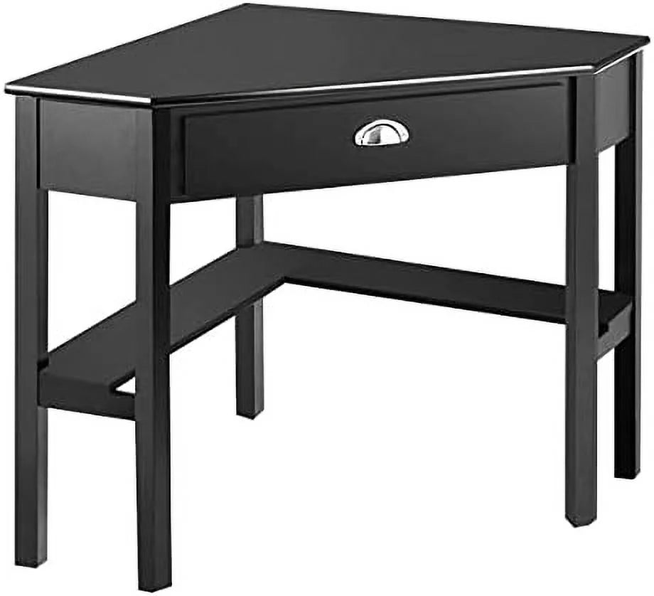 White Corner Desk with Drawer Shelves D37038