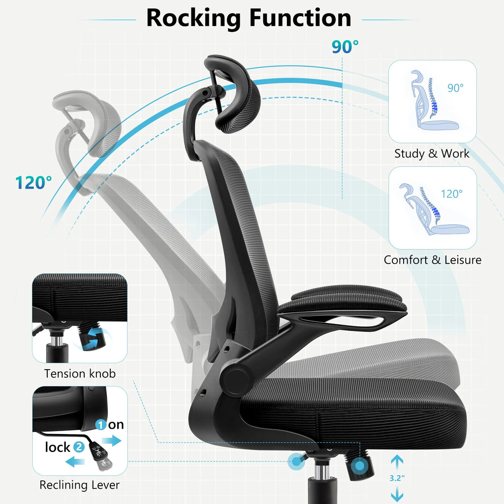 High Back Ergonomic Mesh Office Chair with Lumbar Support P76804