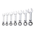 7 Piece SAE Ratcheting Combination Wrench Set H2702