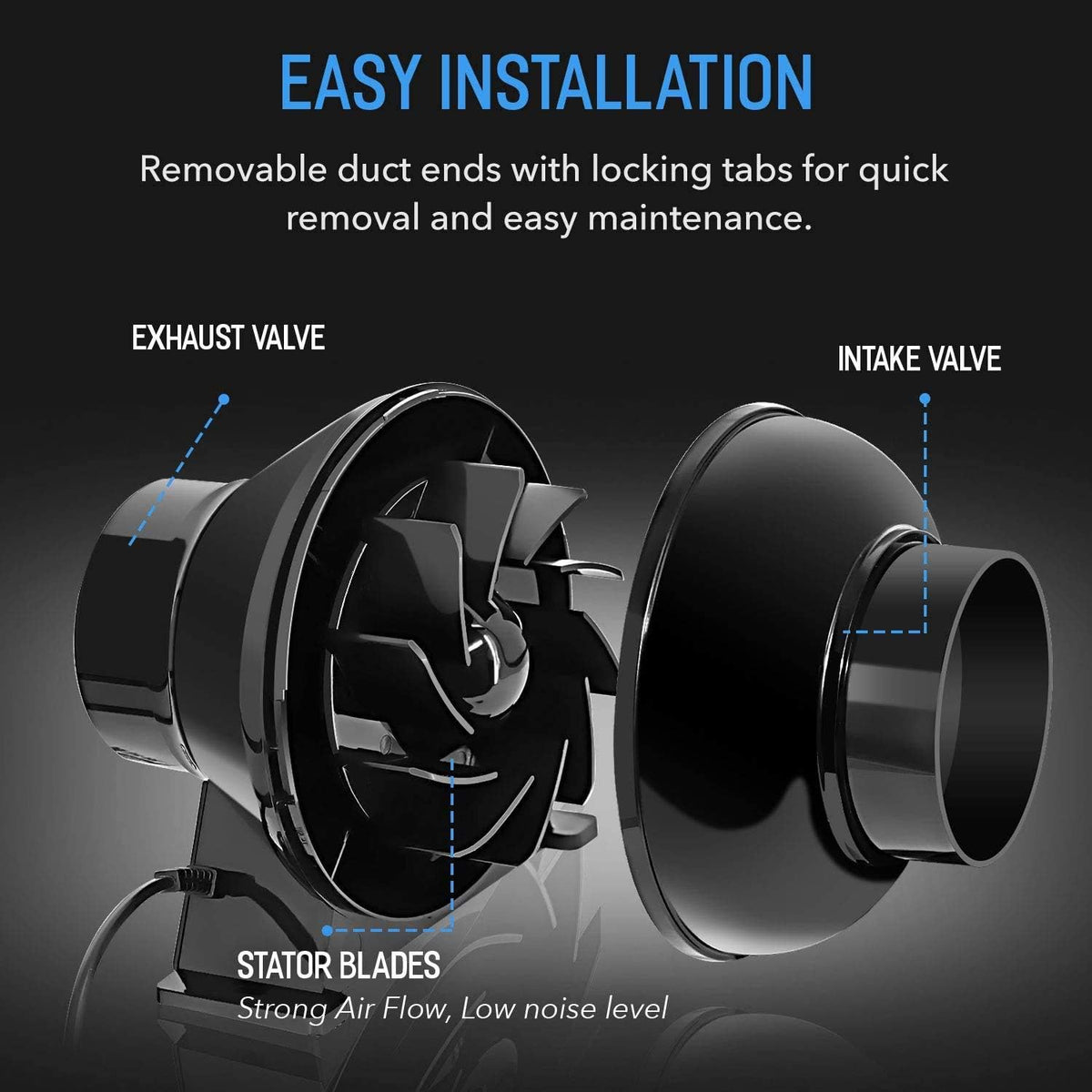 4 Inch 195 CFM Inline Fan, Carbon Filter, 8 Feet Flexible Ducting, Pack of 2 V579