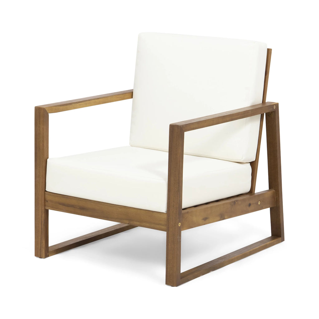 Acacia Wood Outdoor Club Chair with Cushion M8827