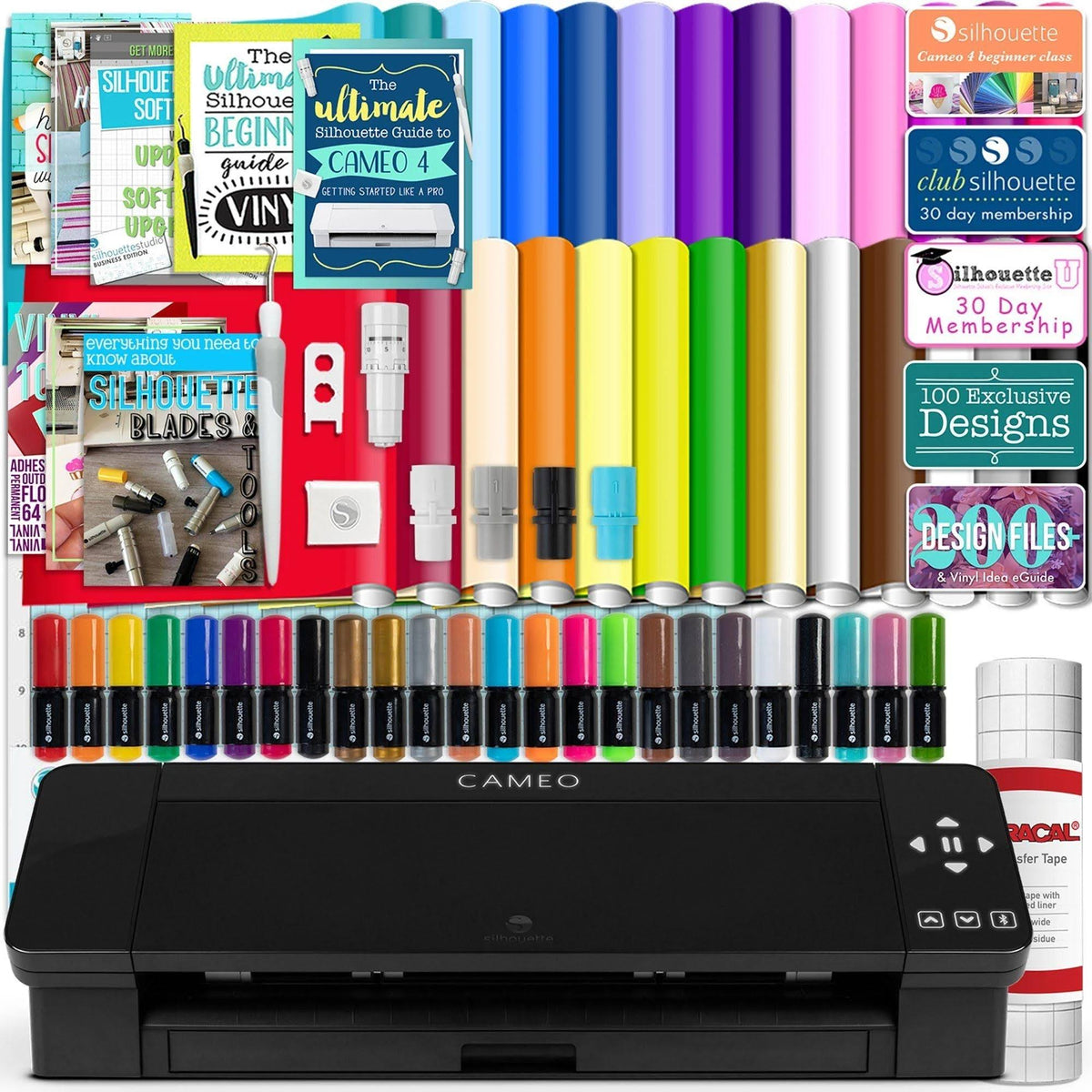 Black Cameo 4 with 26 Glossy Sheets, Guides, 24 Sketch Pens T4857