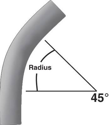 45 Degree ELBOW; 4 inch, Plain End, 36 inch Radius, PVC, Gray, Sch 80 T343790