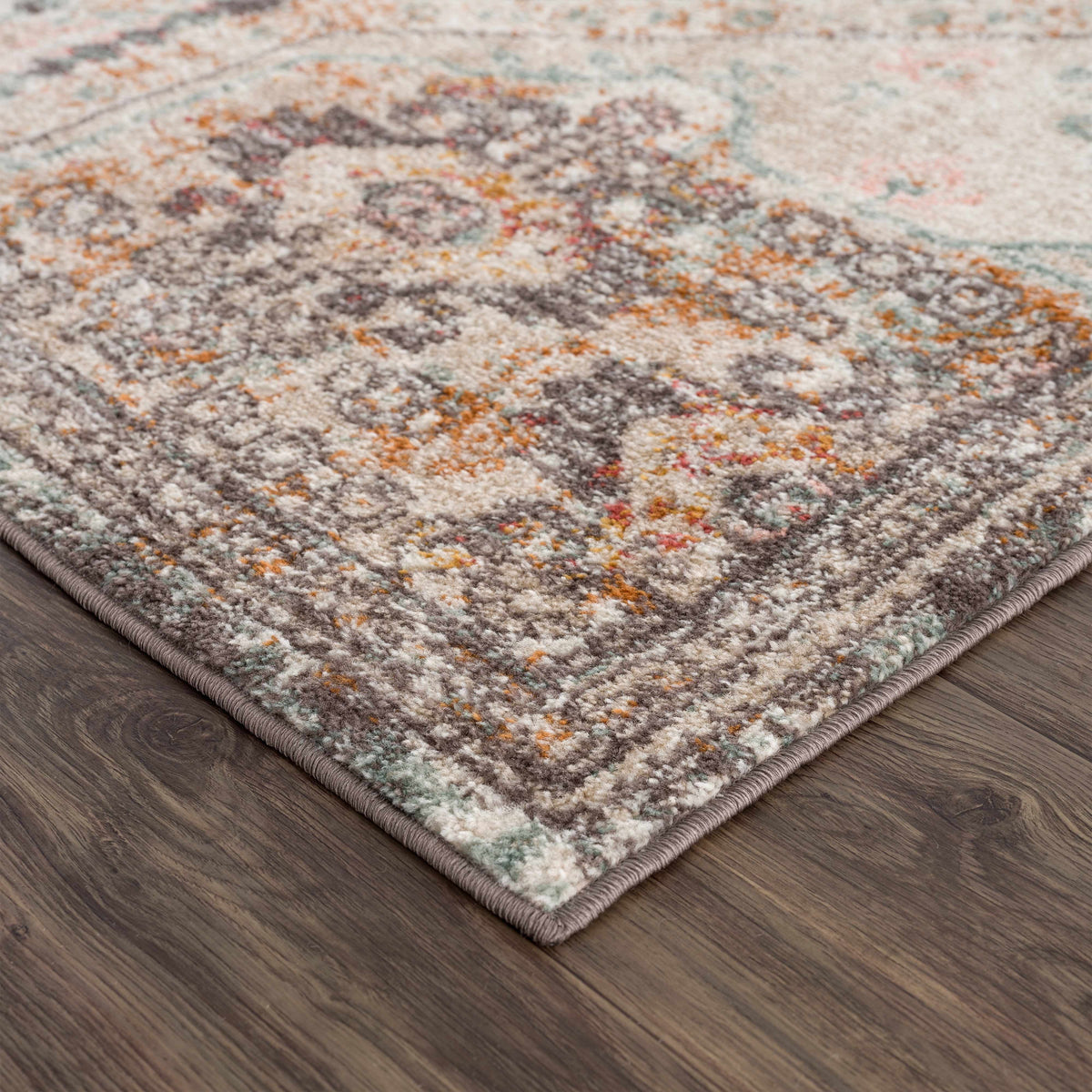 Gray Brown Red Area Rug C530253