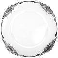 Clear Acrylic Charger Plates with Black Rim Set of 4 M112