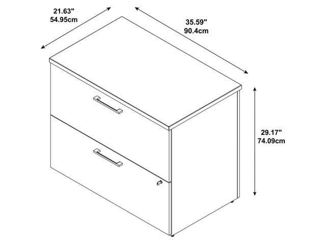 36W 2 Drawer Lateral File Cabinet, Mocha P666262