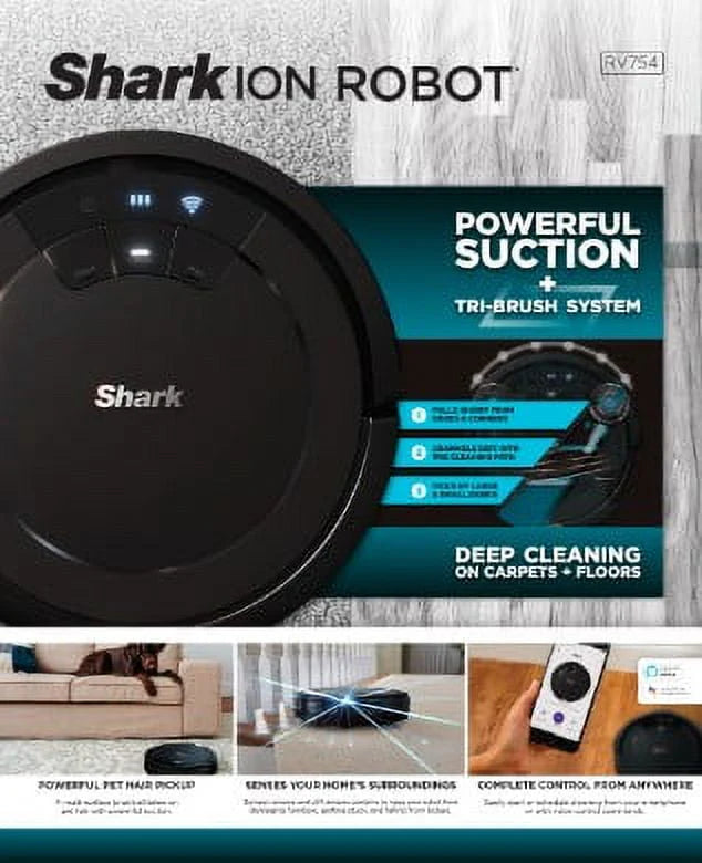 Black Wi-Fi Connected Robot Vacuum I9436