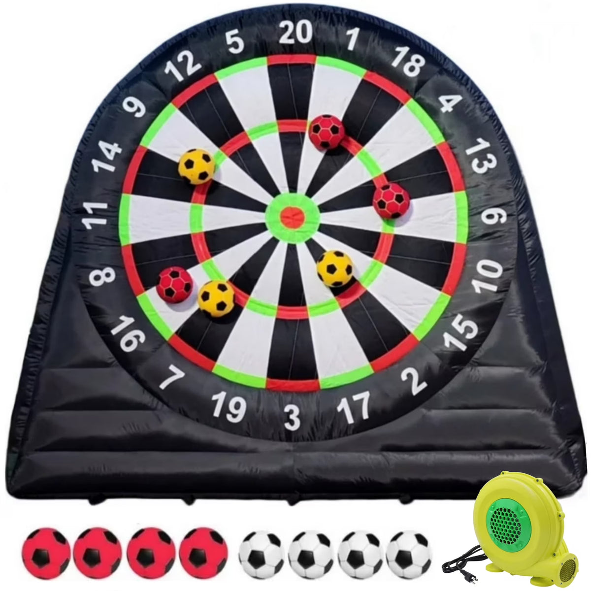 10FT Tall Giant Inflatable Soccer Dart Board with 450w Blower, 8 Soccer Balls N828104