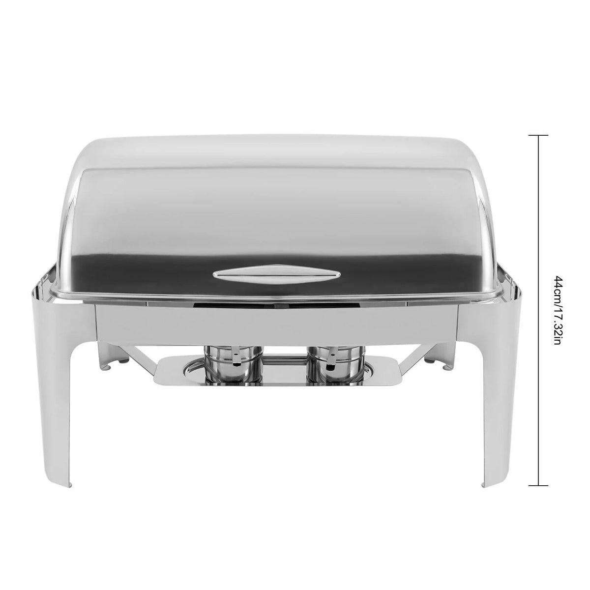 Silver Stainless Steel Chafer Buffet Chafing Dish Set Roll Top Food Warmer E783