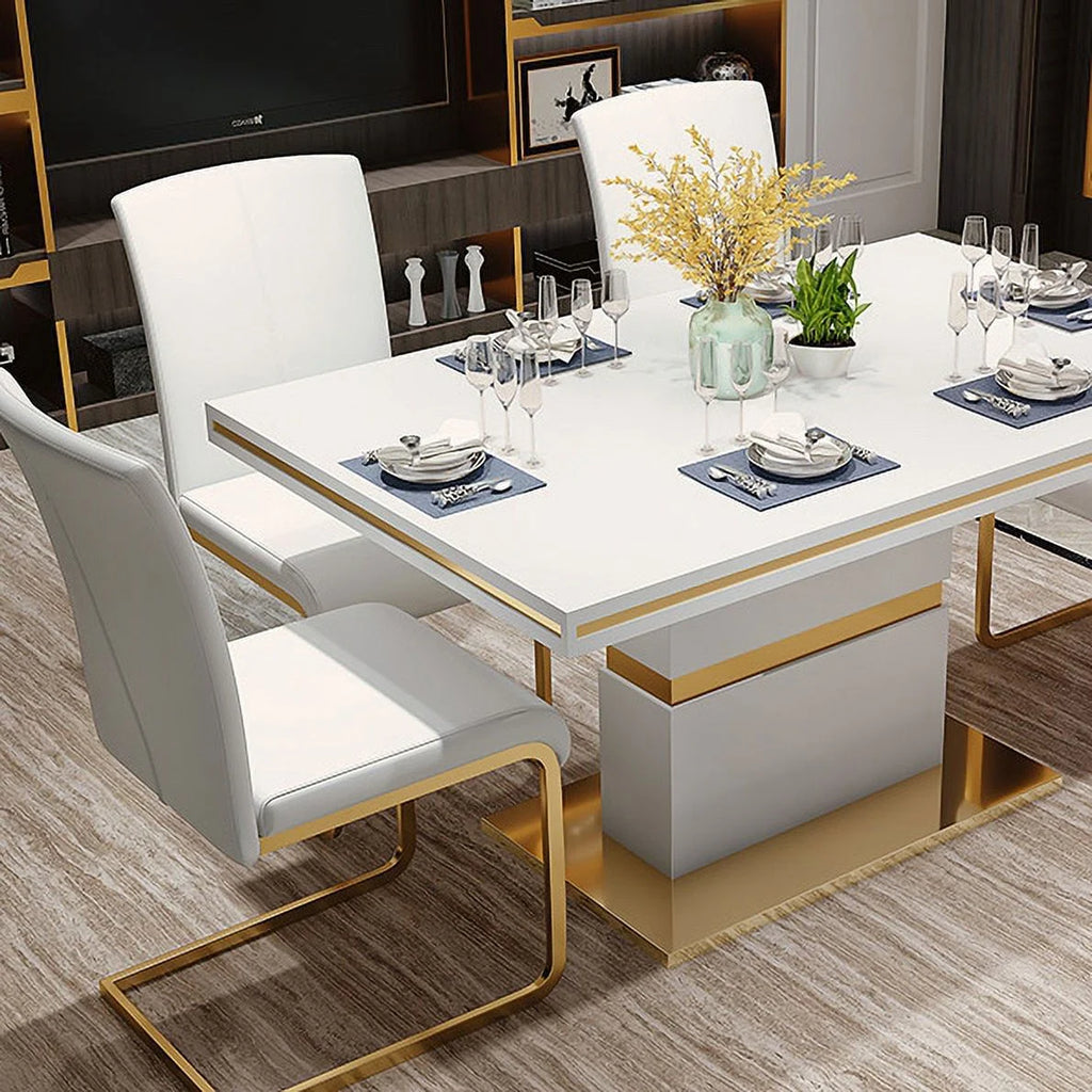 White PU Leather Dining Chairs Set of 2 S79981