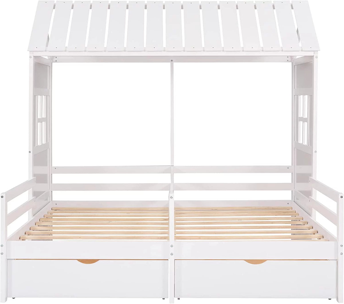 Double Bed Frames with Storage and Rails E2269