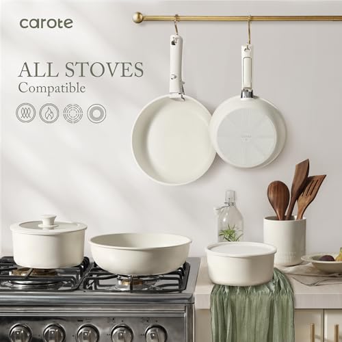 17 Pc Non Stick Cookware Set with Removable Handle Q31829