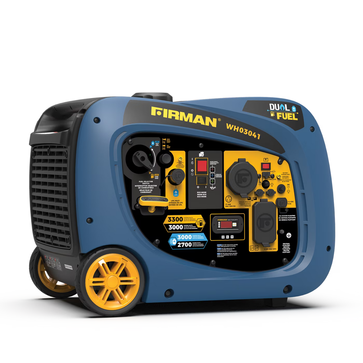 Dual Fuel Inverter Portable Generator 3300/3000W Recoil Start E87256