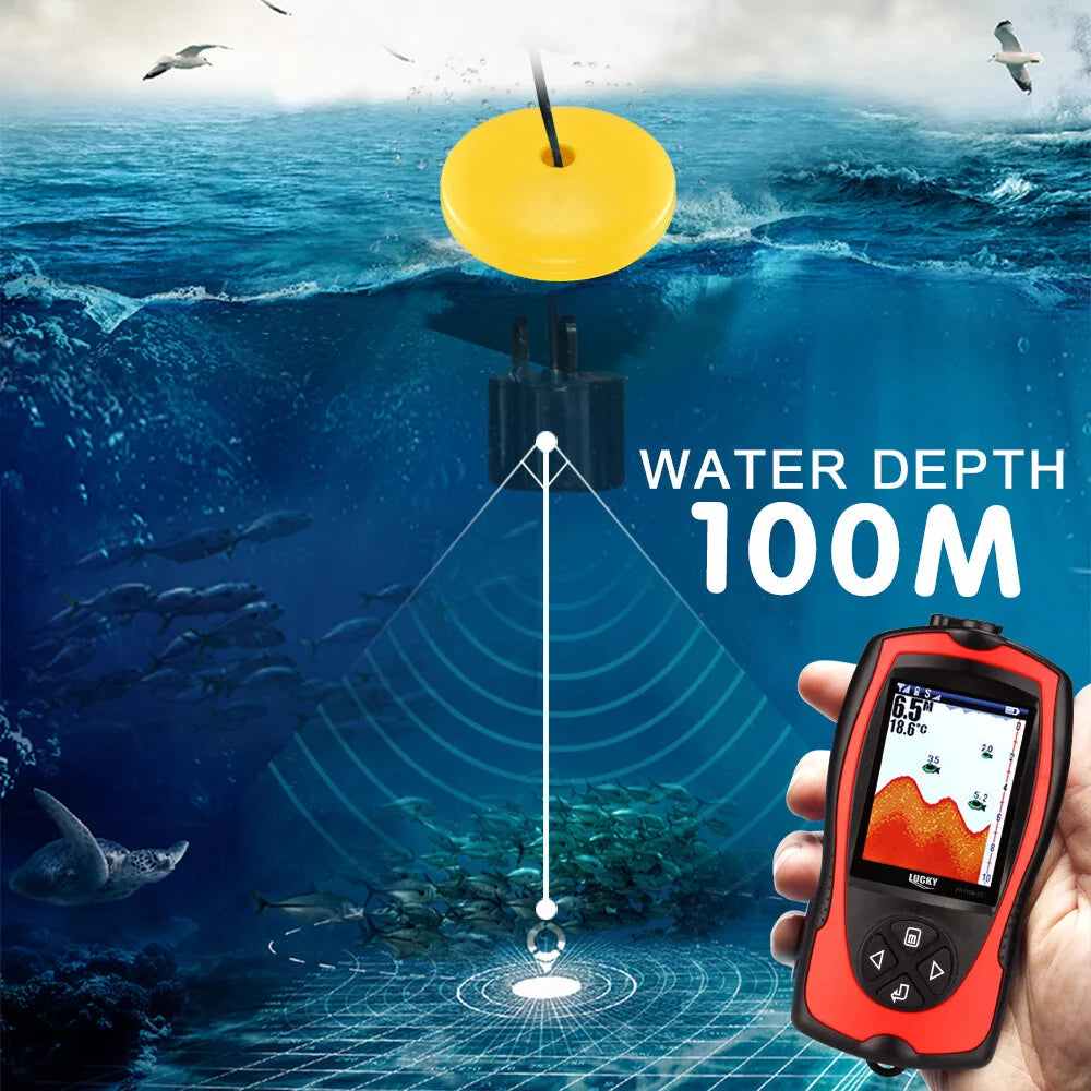 Portable Fish Finder 100M/300FT Depth Fish Alarm Wired Fish Detector Y67839