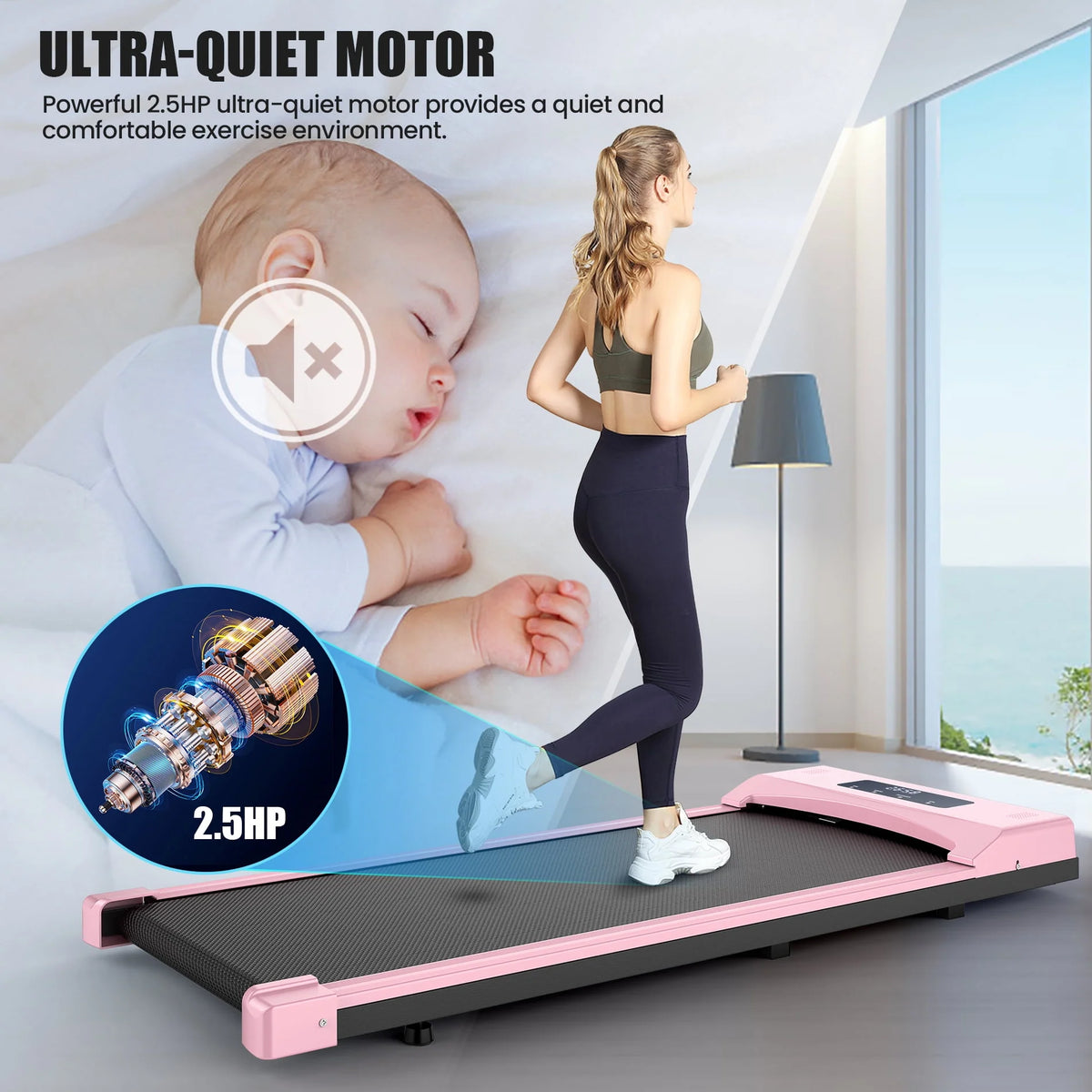 2.5HP Quiet Compact Walking Pad V39718