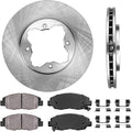 Premium OE 4 Lug Brake Disc Rotors + Ceramic Brake Pads + Clips T223